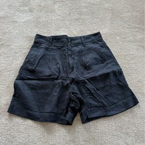 Madewell black linen blend shorts